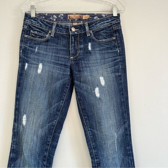 Paige Women's Skyline Distressed Skinny Ankle Jeans Sz 27 Low Rise - Picture 2 of 11